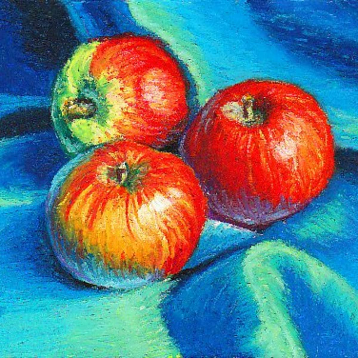 Soft oil pastel apples